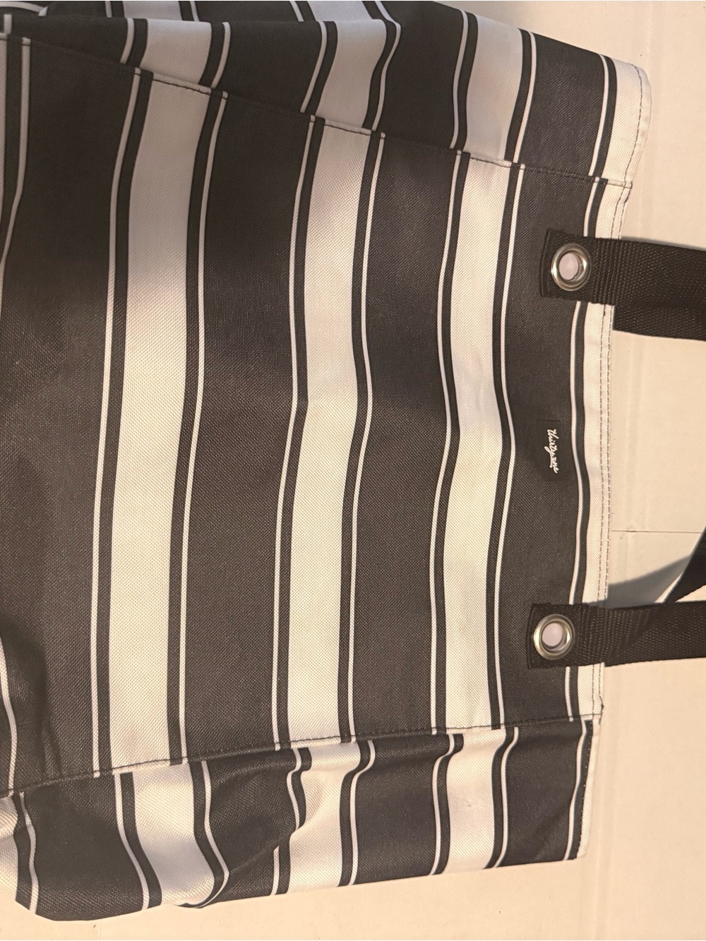 Striped navy  and White‎ Canvas Tote 31